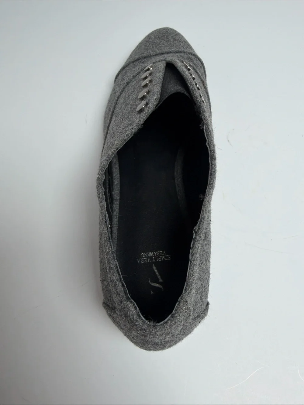 Simply Vera Vera Wang Gray Wool-Style Slip-On Flats 10